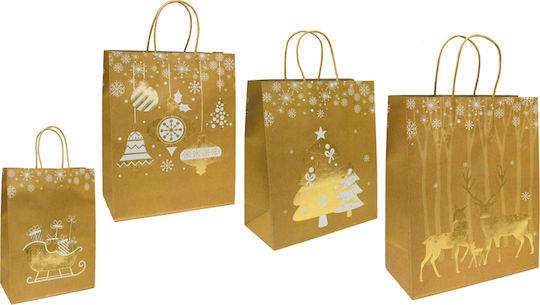 Natural Christmas Bag for Gift Multicolored 25x12x33cm. 12pcs