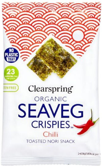 Seaveg Crispies Nori Σνακ Τσίλι Χ Γλ -βιο Clearspring 4gr