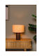Lucide Lightning Table Lamp for Socket E14 with Beige Shade and Brown Base