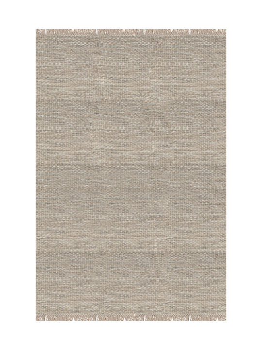 Woll-Kelim-Teppich Dunkelbeige 160x230 Polcarpet