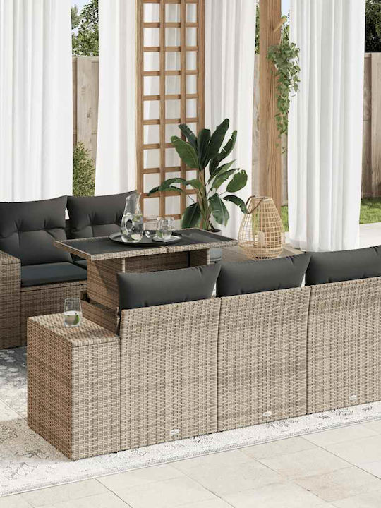 Garten- und Outdoor-Möbelsets 6 Stück Grau mit ...