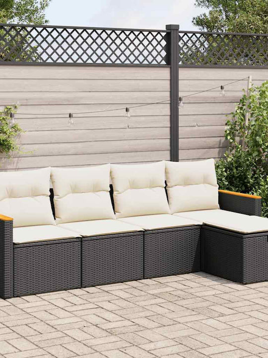 Corner Outdoor Sofa Rattan with Cushions 55x55x...