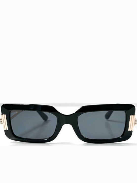 Looks Style Eyewear Γυναικεία Γυαλιά Ηλίου με Μαύρο Κοκκάλινο Σκελετό και Μαύρο Φακό 74caz-00067