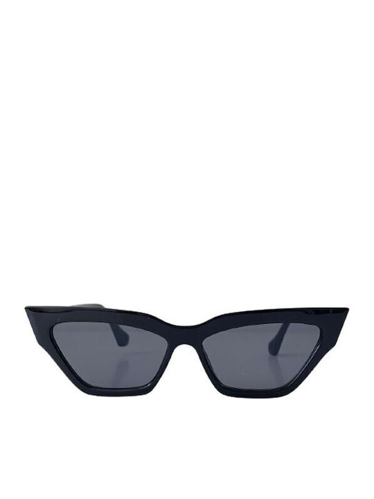 Looks Style Eyewear Γυναικεία Γυαλιά Ηλίου με Μαύρο Κοκκάλινο Σκελετό και Μαύρο Φακό 74cat-02110