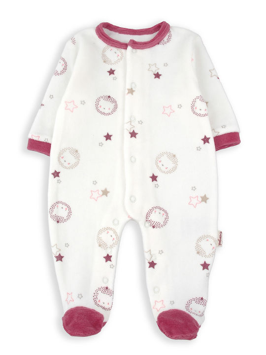 Babybol Baby Bodysuit Long-Sleeved Velvet Ivory