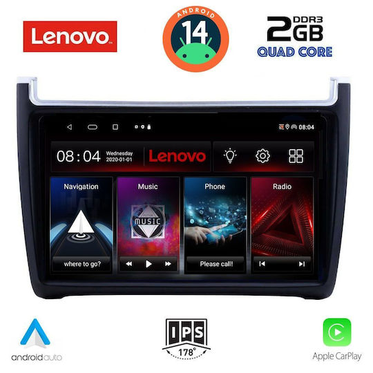 Lenovo Автомобилна Аудио Система (Блутут/USB/AUX/WiFi/GPS/Apple-Carplay/Android-Auto) с Тъчскрийн 9"