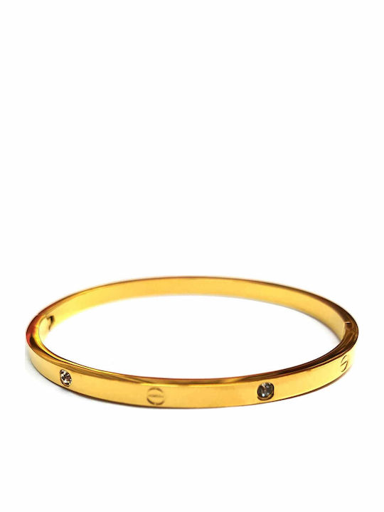 Amalfi Accessories Damen Armband Handschellen aus Stahl Vergoldet