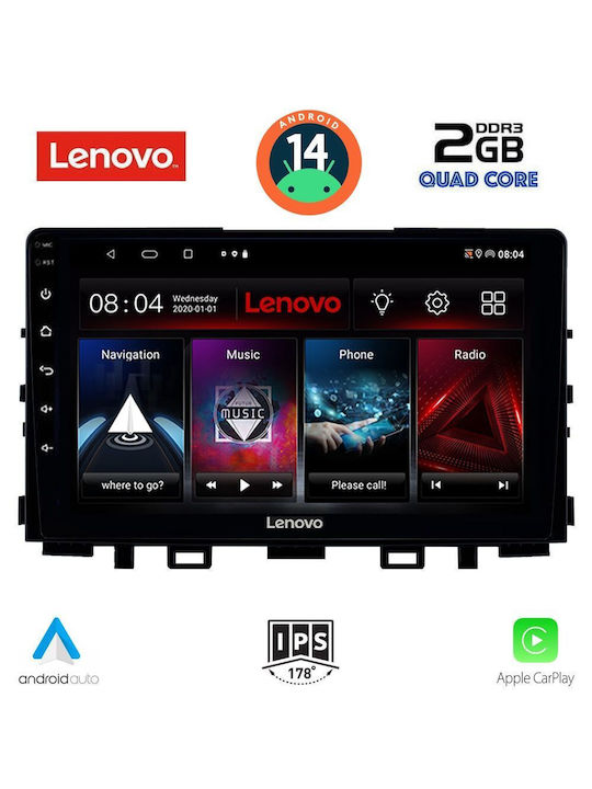 Lenovo Auto-Audiosystem für Kia Rio / Stonic 2018 (Bluetooth/USB/AUX/WiFi/GPS/Apple-Carplay/Android-Auto) mit Touchscreen 9"