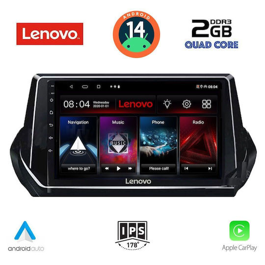 Lenovo Автомобилна Аудио Система (Блутут/USB/AUX/WiFi/GPS/Apple-Carplay/Android-Auto) с Тъчскрийн 9"
