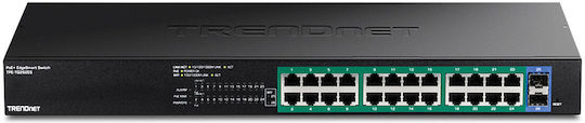 Trendnet TPE-TG262ES Managed L2 PoE+ Switch με 24 Θύρες Gigabit (1Gbps) Ethernet και 2 SFP Θύρες