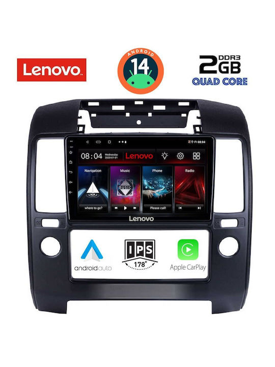 Lenovo Car Audio System for Nissan Navara 2006-2011 with A/C (Bluetooth/USB/AUX/WiFi/GPS/Apple-Carplay/Android-Auto) with Touch Screen 9"