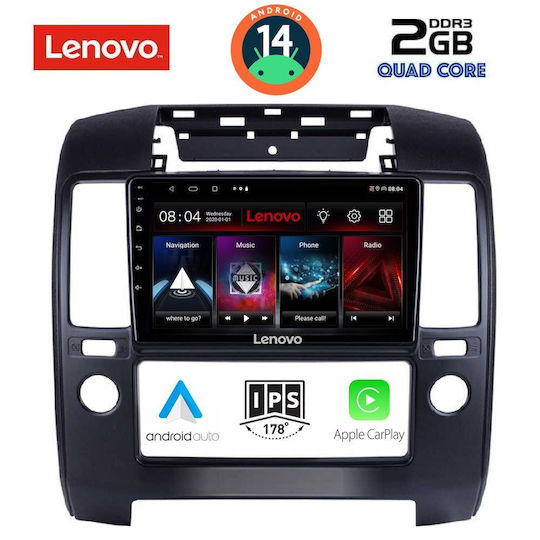 Lenovo Auto-Audiosystem für Nissan Navara 2006-2011 mit A/C (Bluetooth/USB/AUX/WiFi/GPS/Apple-Carplay/Android-Auto) mit Touchscreen 9"