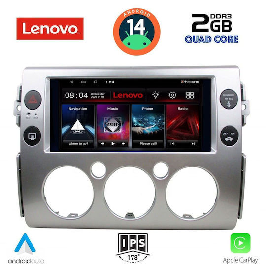 Lenovo Car Audio System for Toyota FJ 2007-2013 (Bluetooth/USB/AUX/WiFi/GPS/Apple-Carplay/Android-Auto) with Touch Screen 9"
