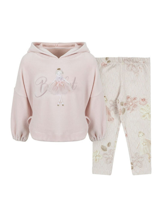 Kids' Set with Leggings Winter 2pcs Ballet Pink