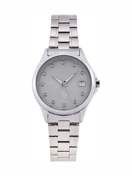 U.S. Polo Assn. Дамски Часовник 33mm Кварцов със Сребрист Метална Верижка