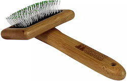 Bamboo Groom Medium Brush for Long-Haired Dogs Gray Bamboo Groom Medium Brush for Long-Haired Dogs Gray