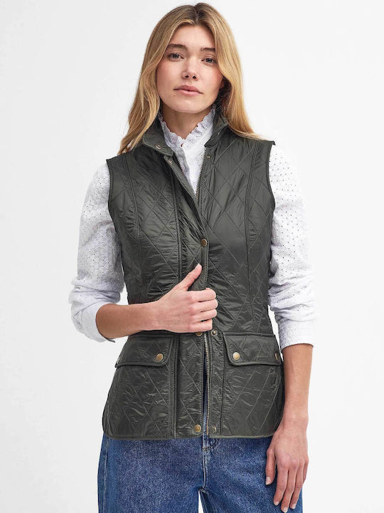 Women's Short Puffer Jacket for Winter Olive