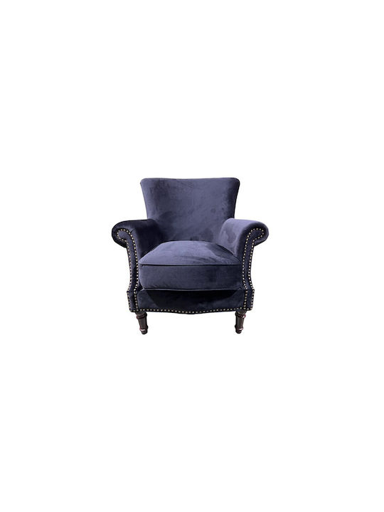 Sessel Samt Black Velvet-Black Metal 82x86x90cm