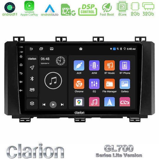 Clarion Auto-Audiosystem für Seat Ateca 2017-2021 (Bluetooth/USB/WiFi/GPS/Apple-Carplay/Android-Auto) mit Touchscreen 9"