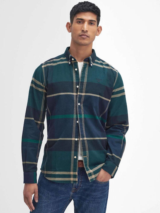 Barbour Long-sleeved Cotton Shirt Checked Dark ...
