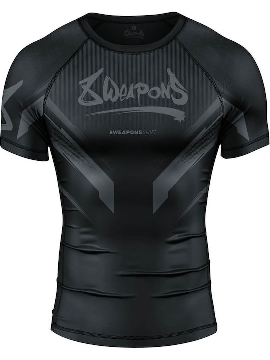 8 Weapons Bărbați Cu mânecă scurtă Tricou 8300007-2-BKBK pentru Jiu-Jitsu Neagră