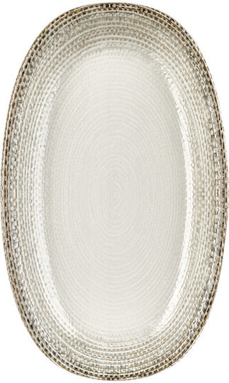 By Bone Servierplatte Oval aus Porzellan Beige 19x11cm 12Stück