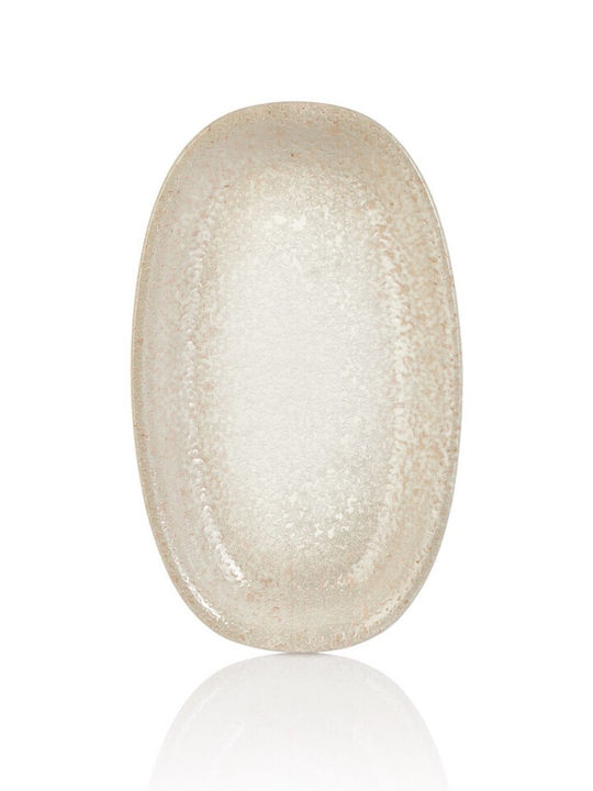 By Bone Serving Platter Oval made of Porcelain Beige 24x14.5cm