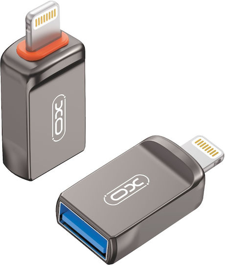 XO NB281A Μετατροπέας Lightning male σε USB-A female Γκρι 1τμχ