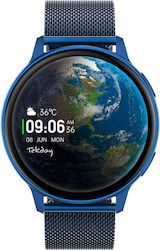 Tekday Smartwatch Blue Stainless Steel Bracelet Tekday Smartwatch Blue Stainless Steel Bracelet