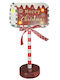 XMASfest Illuminated Christmas Wooden Figure Sign Height 28.5cm