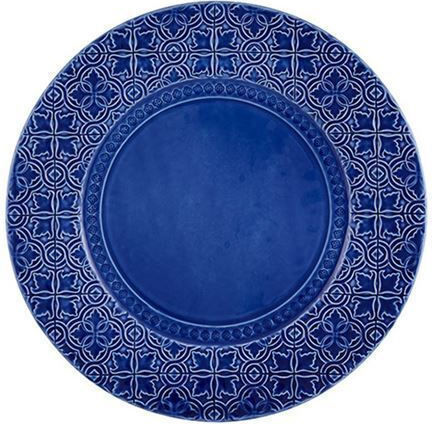 Bordallo Pinheiro Rua Nova Teller Untiefe Keramik Blau mit Durchmesser 34cm