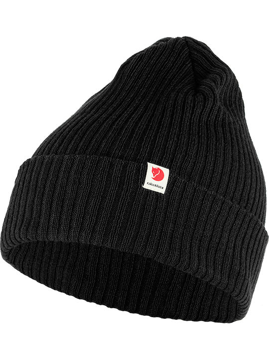 Beanie Unisex Σκούφος με Rib Πλέξη σε Μαύρο χρώμα
