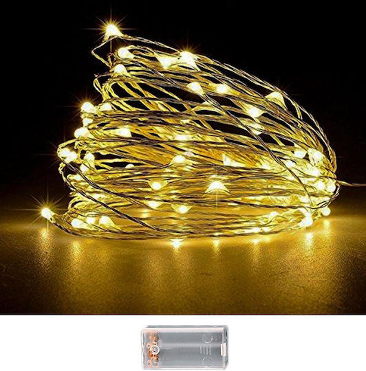 100 Lichterketten LED 10.3m. Warmes Weiß Batterie in Zeichenfolge 1Stück