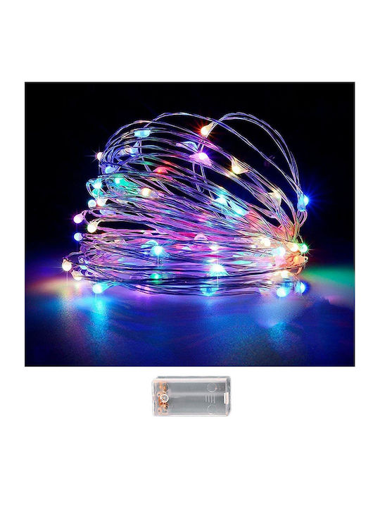 100 Λαμπάκια LED 10.3μ. Πολύχρωμα Μπαταρίας σε Σειρά