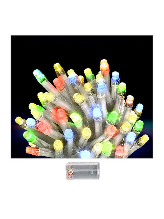 50 Λαμπάκια LED 5.2μ. Πολύχρωμα Μπαταρίας σε Σειρά