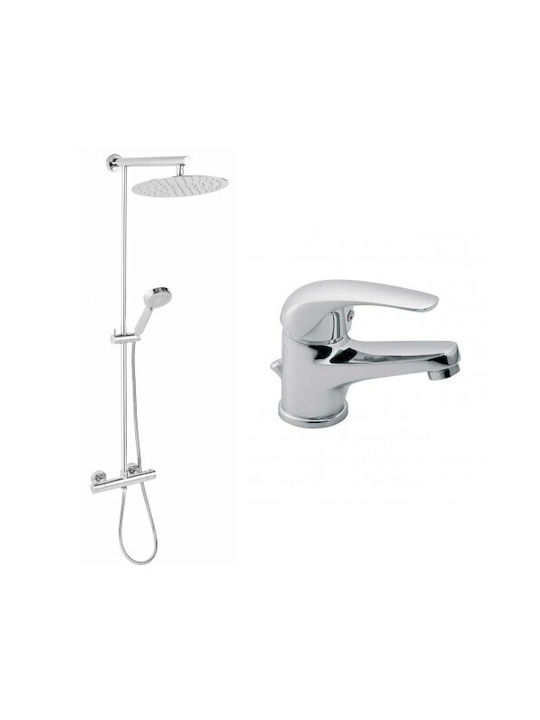 Ferro 2 In 1 Shower Set Trevi Thermostatic Shower Vasto Basin Mixer Chrome Brass