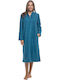 Koyote Winter Women's Fleece Robe Petrol Blue