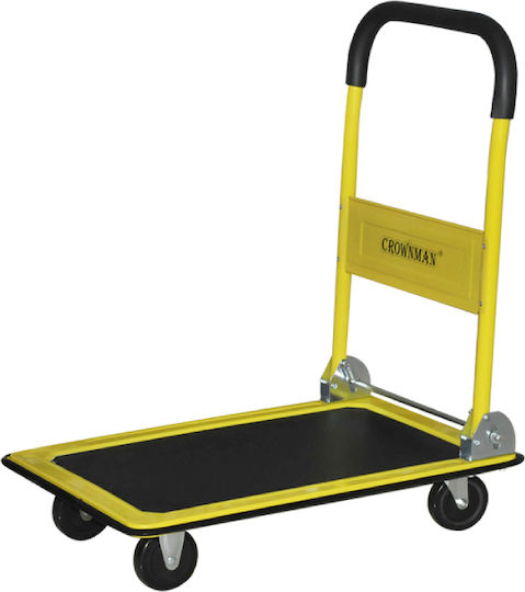 Crownman Platform Trolley Foldable for Weight Load up to 150kg Yellow