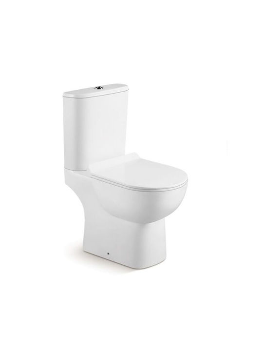 Sanindusa Stehende Toilette mit Spülung mit Schlank Deckel Sanftes Schließen Weiße