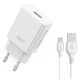 XO Φορτιστής με Θύρα USB-A και Καλώδιο micro USB 18W Λευκός (L127)