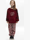 Galaxy Kids' Pajamas Winter Fleece burgundy Who Runs