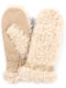 Women's Leather Gloves with Fur Beige