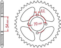 Hinteres Kettenrad 34 Zähne Honda C50c 12v/C50z 6v/GLX 50cc-90cc Roc44129