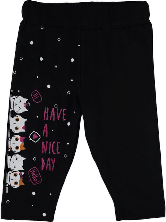 Kinder Leggings Capri Schwarz