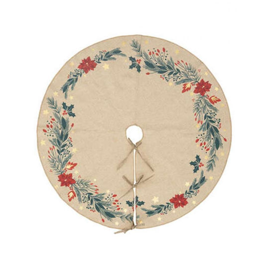 Christmas Tree Skirt Fabric Beige D90cm.