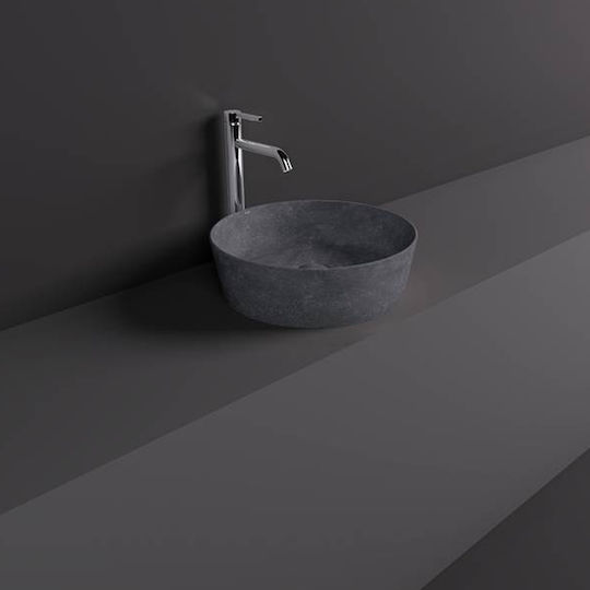 Rak Ceramics Επικαθήμενος Νιπτήρας Πορσελάνης 42x42cm Concrete Grey