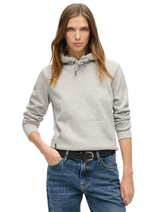 Superdry Γυναικείο Φούτερ με Κουκούλα Grey