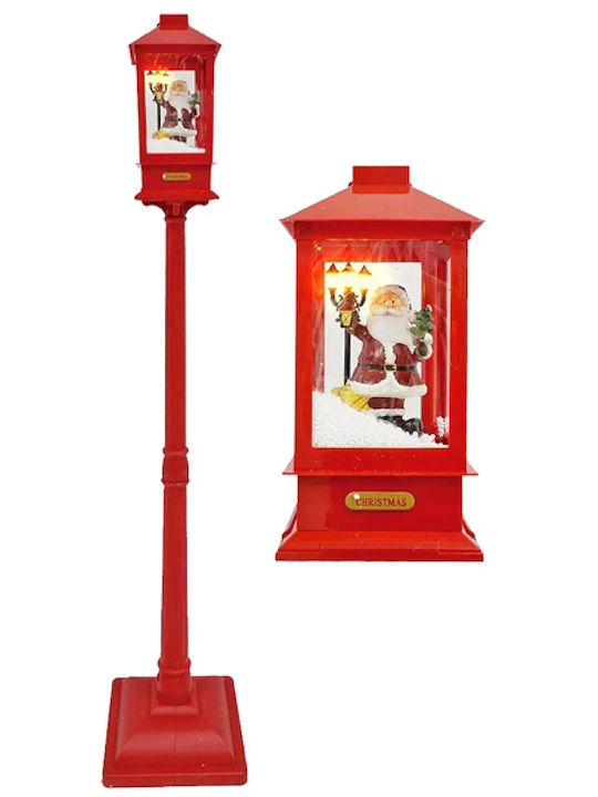 Ornament de Crăciun Lanternă Luminat cu Moș Crăciun Baterie 32x32x156cm 1buc