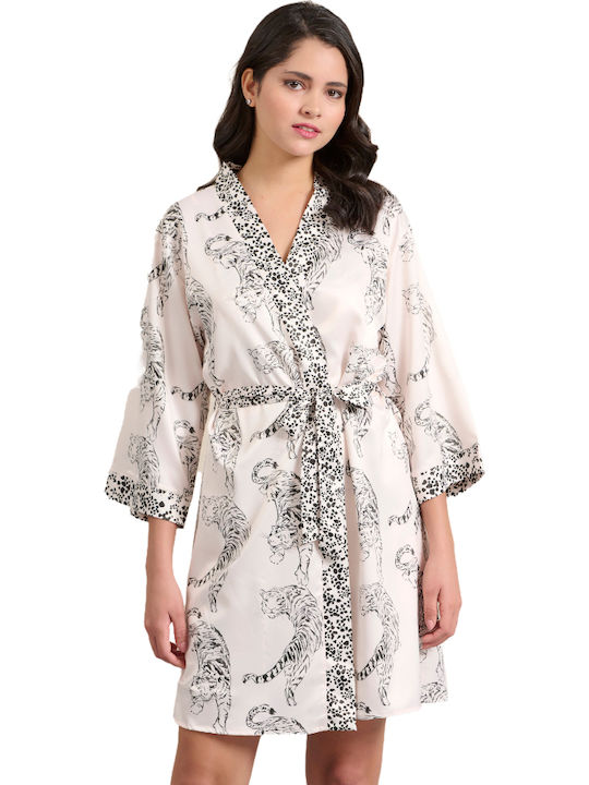 Jeannette Lingerie Χειμερινή Γυναικεία Ρόμπα Μπεζ