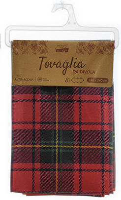 General Trade Christmas Tablecloth Fabric Red L140xW140cm.